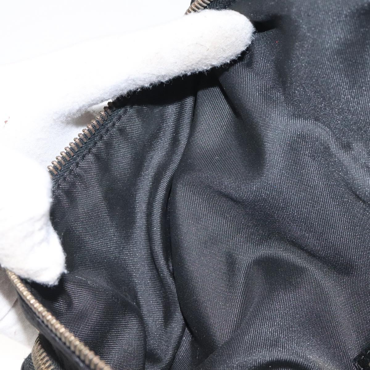 FENDI Zucchino Canvas Body Bag Black Gold Auth yk18113