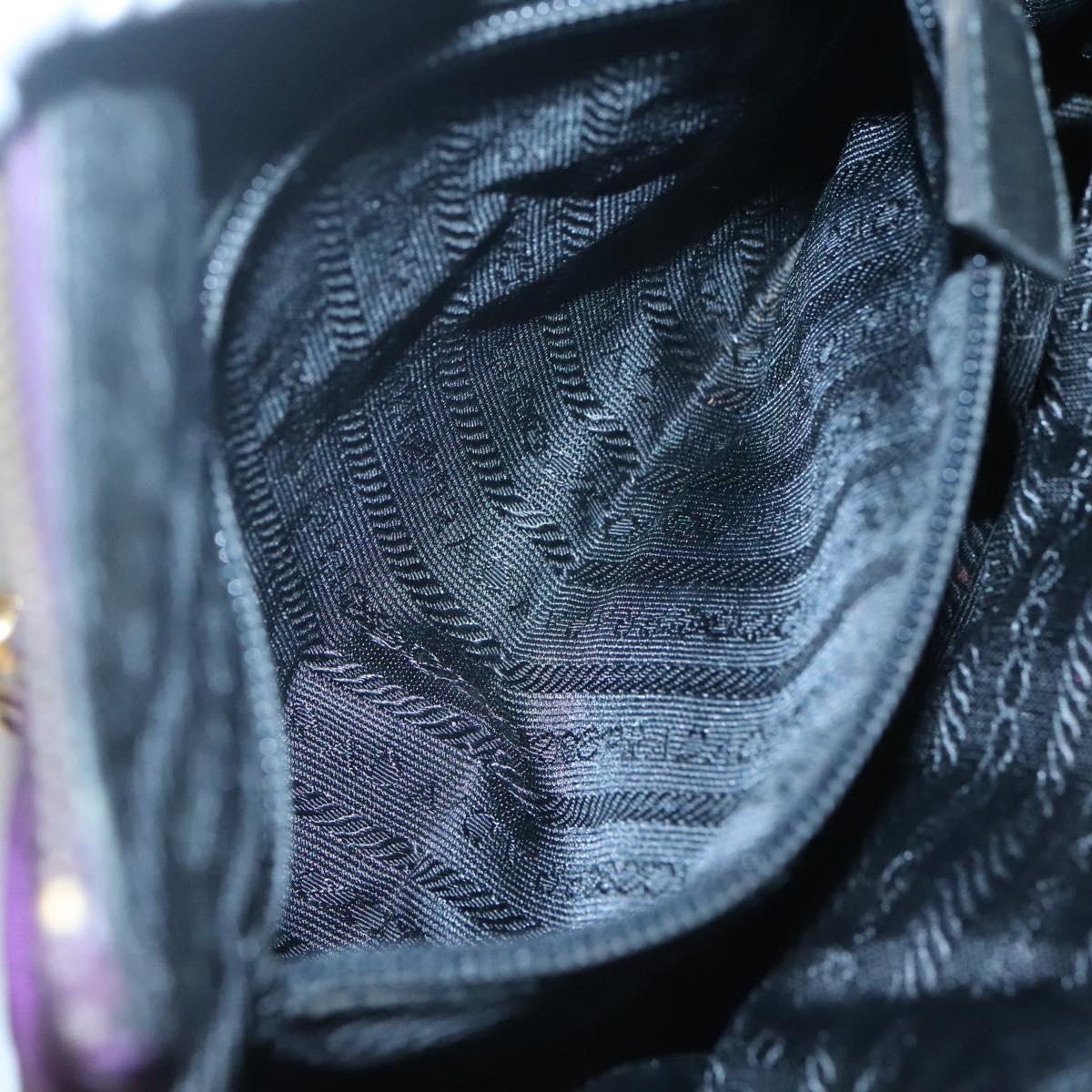 PRADA Quilted Chain Shoulder Bag Nylon Purple Gold Auth yk18126