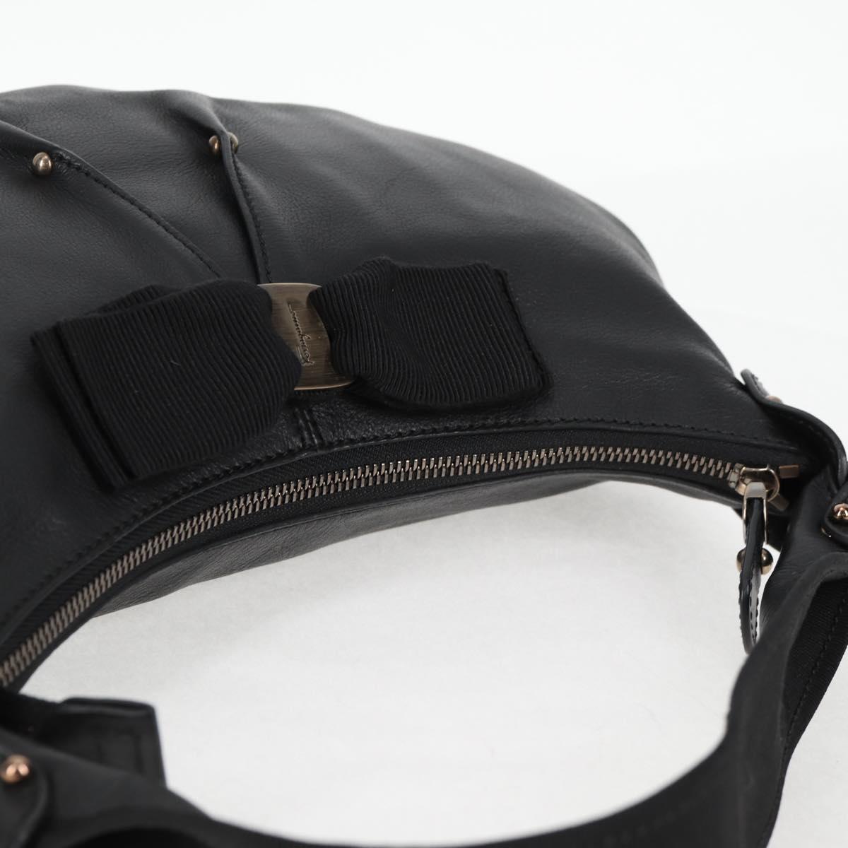 Salvatore Ferragamo Vala Shoulder Bag Leather Black Auth yk18131V