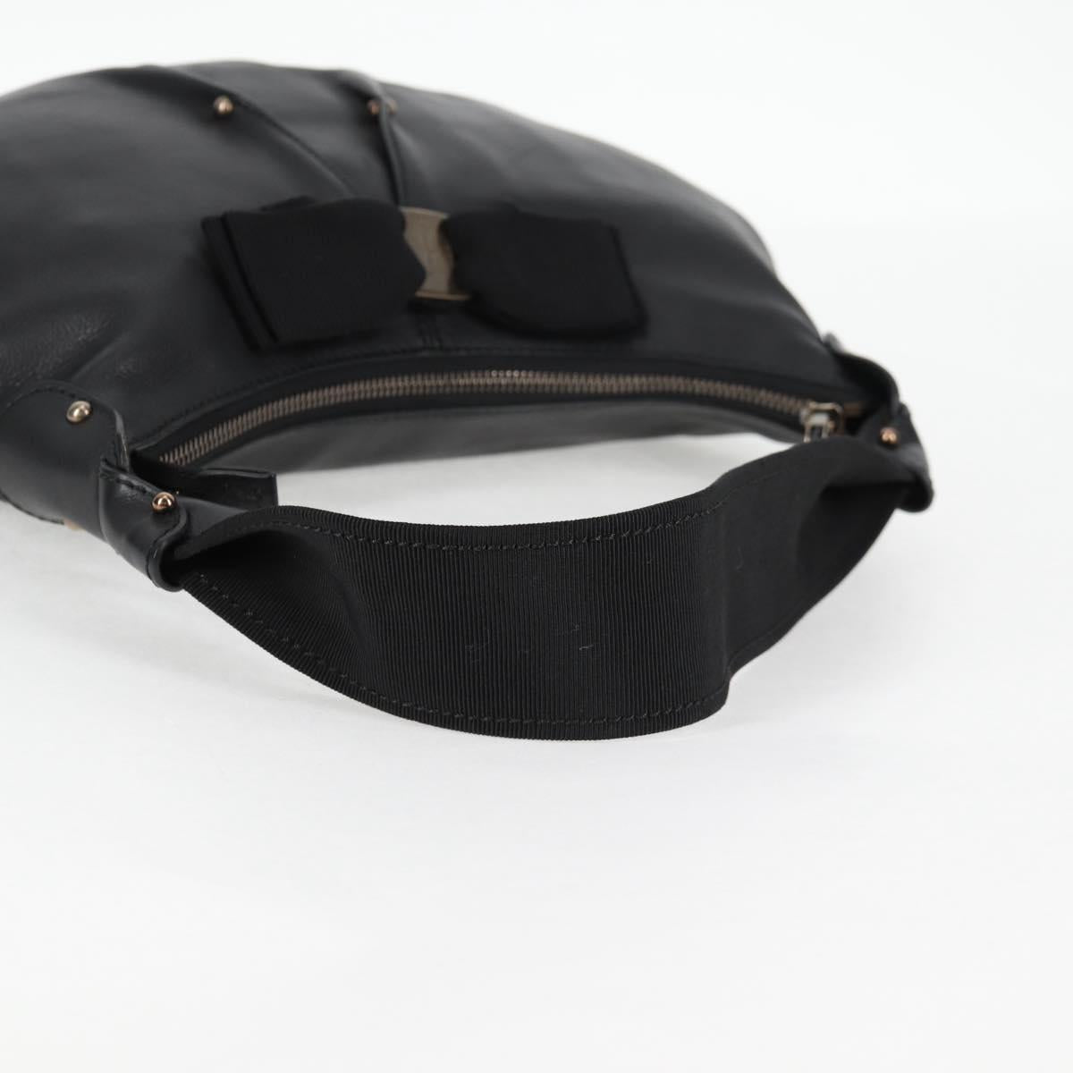 Salvatore Ferragamo Vala Shoulder Bag Leather Black Auth yk18131V