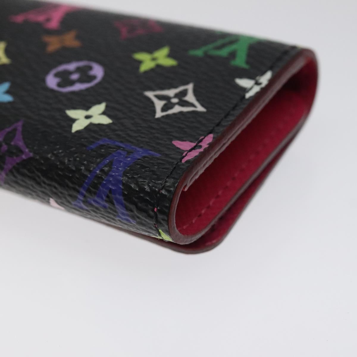 LOUIS VUITTON Multicolor Multicles 4 Key Case Black M93732 LV Auth yk18132