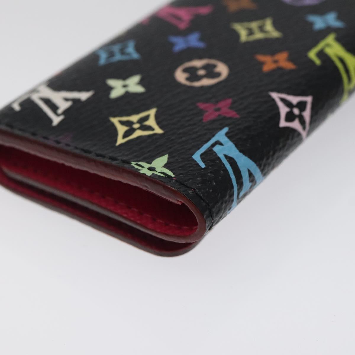 LOUIS VUITTON Multicolor Multicles 4 Key Case Black M93732 LV Auth yk18132