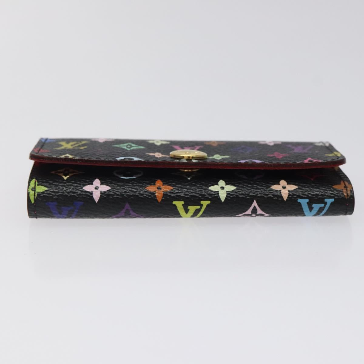 LOUIS VUITTON Multicolor Multicles 4 Key Case Black M93732 LV Auth yk18132