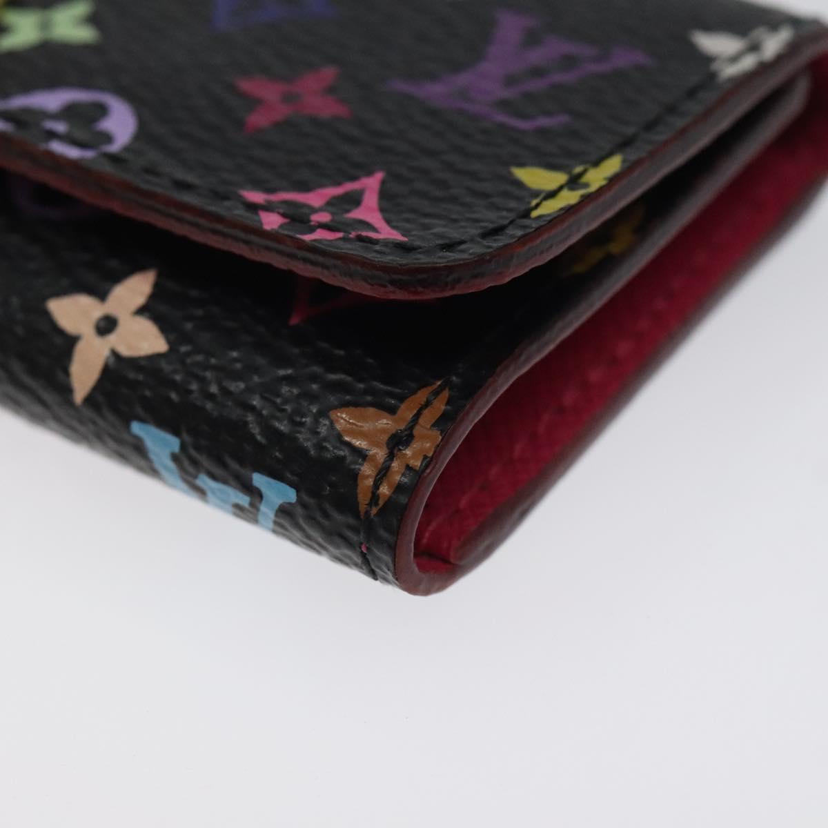 LOUIS VUITTON Multicolor Multicles 4 Key Case Black M93732 LV Auth yk18132