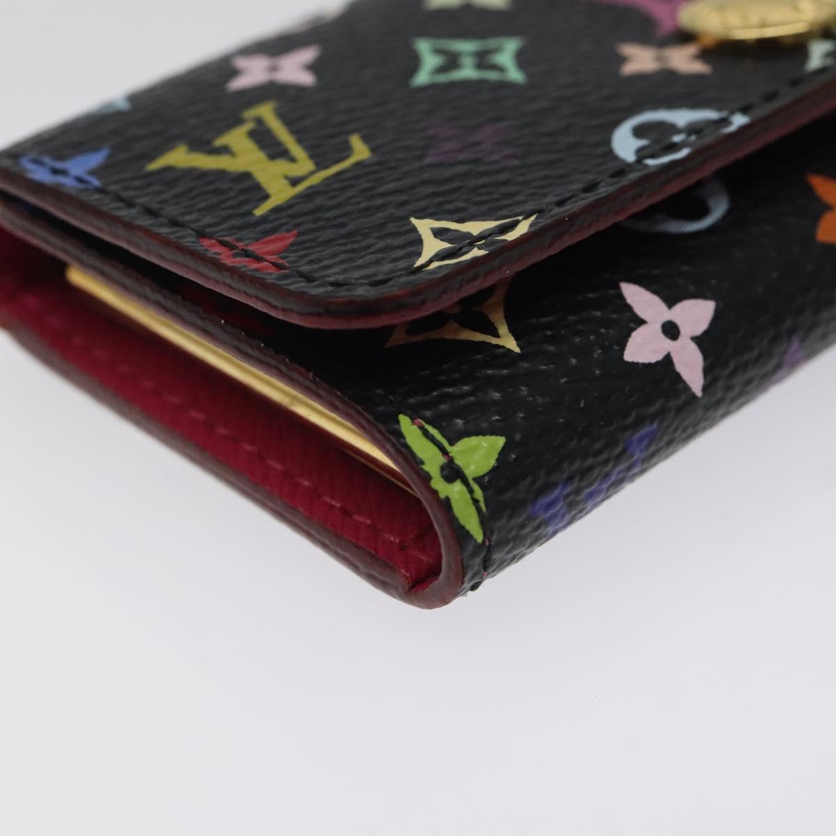 LOUIS VUITTON Multicolor Multicles 4 Key Case Black M93732 LV Auth yk18132