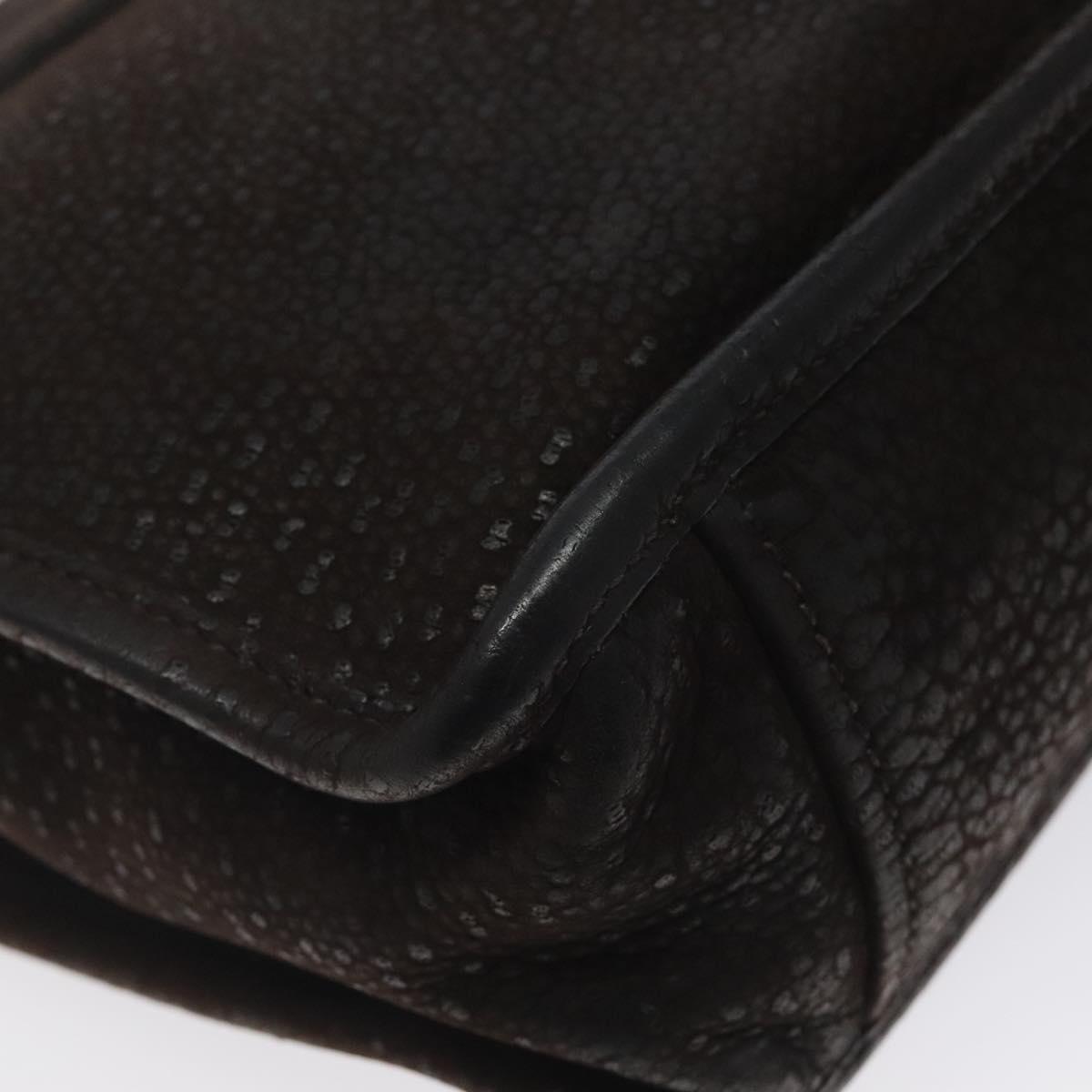 PRADA Hand Bag Leather Brown Silver Auth yk18137