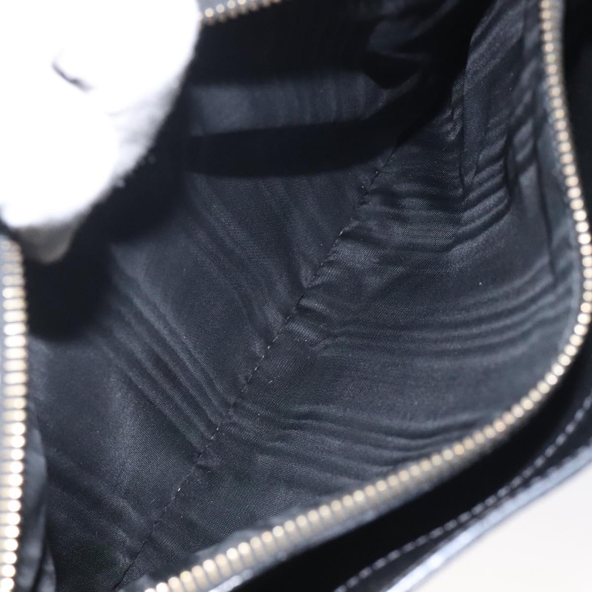 CELINE Macadam Canvas Shoulder Bag PVC Leather Black Gold Auth yk18139