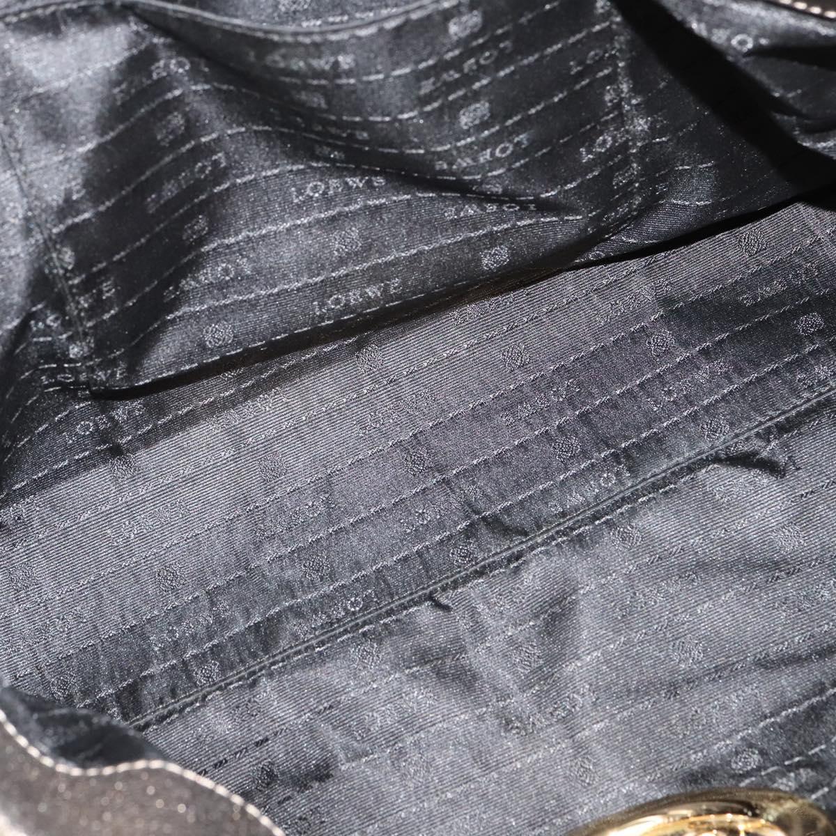 LOEWE Anagram Tote Bag Leather Gold Tone Auth yk18146