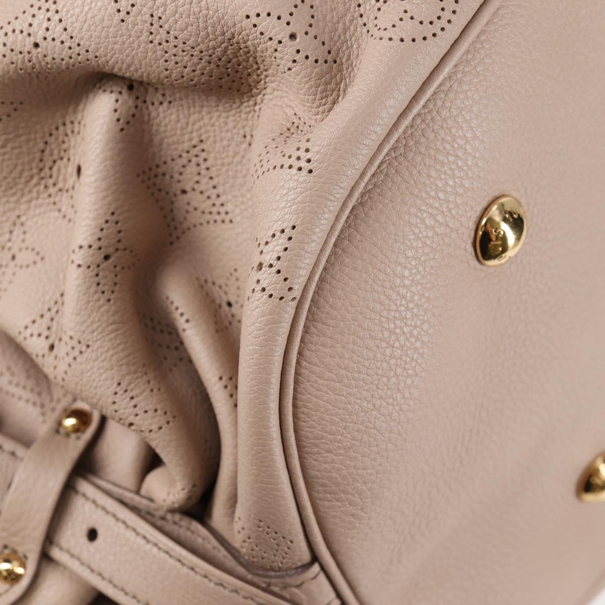 LOUIS VUITTON Monogram Punching Mahina XL Tote Bag Beige M93978 LV Auth yk18150A