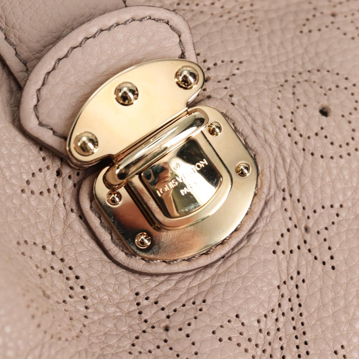 LOUIS VUITTON Monogram Punching Mahina XL Tote Bag Beige M93978 LV Auth yk18150A