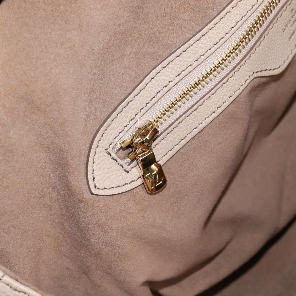 LOUIS VUITTON Monogram Punching Mahina XL Tote Bag Beige M93978 LV Auth yk18150A