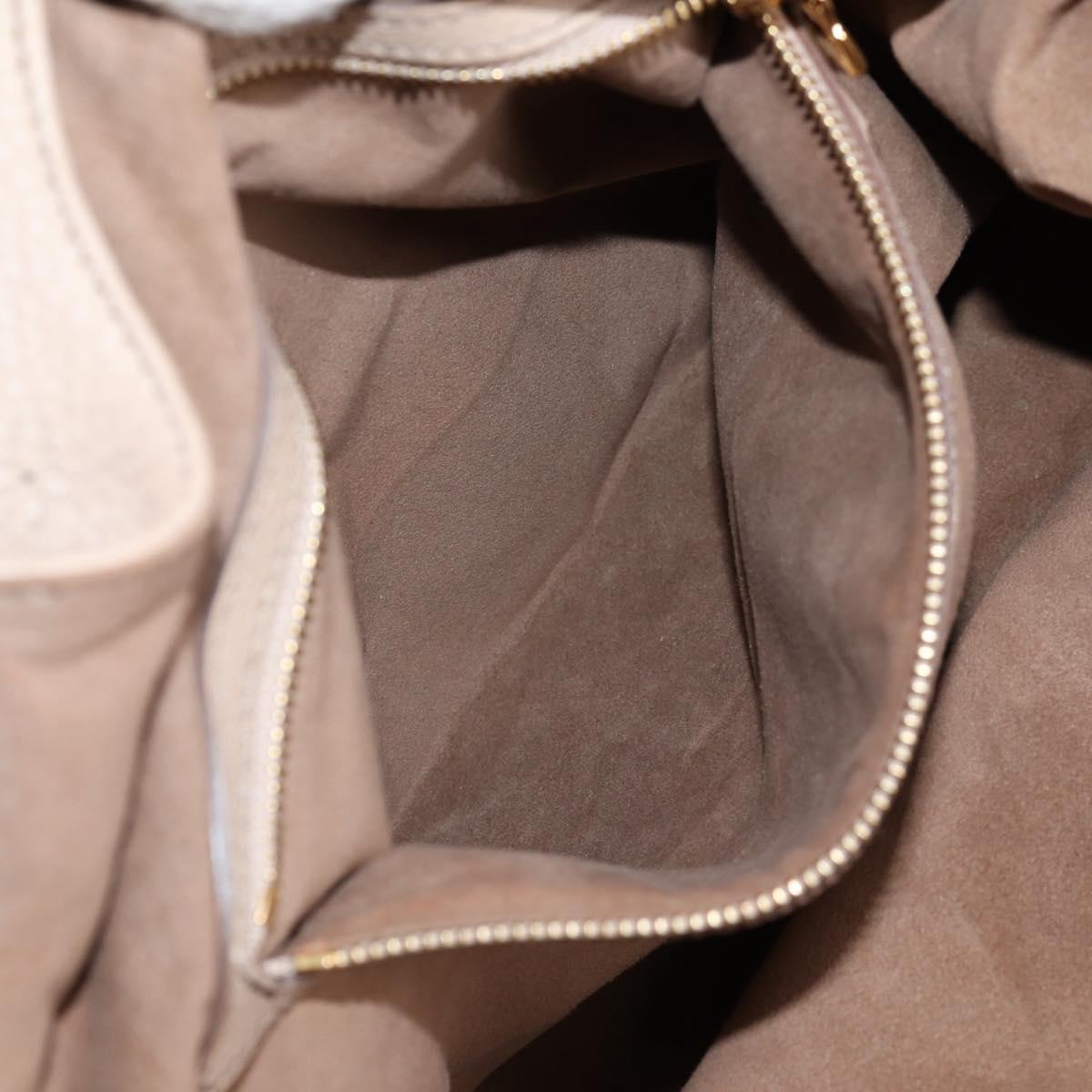 LOUIS VUITTON Monogram Punching Mahina XL Tote Bag Beige M93978 LV Auth yk18150A