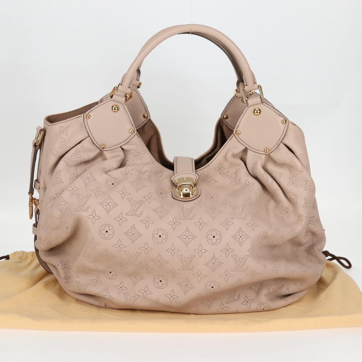 LOUIS VUITTON Monogram Punching Mahina XL Tote Bag Beige M93978 LV Auth yk18150A