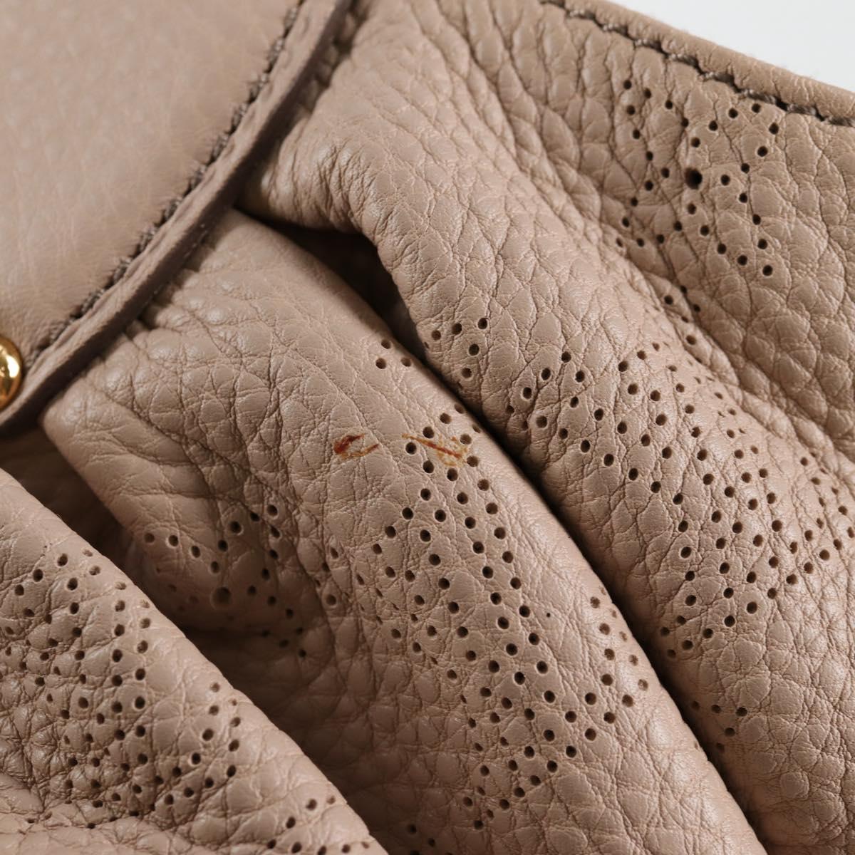 LOUIS VUITTON Monogram Punching Mahina XL Tote Bag Beige M93978 LV Auth yk18150A