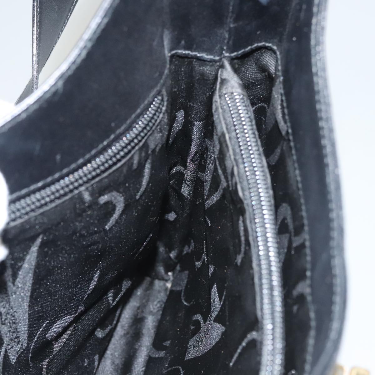 Salvatore Ferragamo Gancini Shoulder Bag Leather Black Gold Auth yk18162