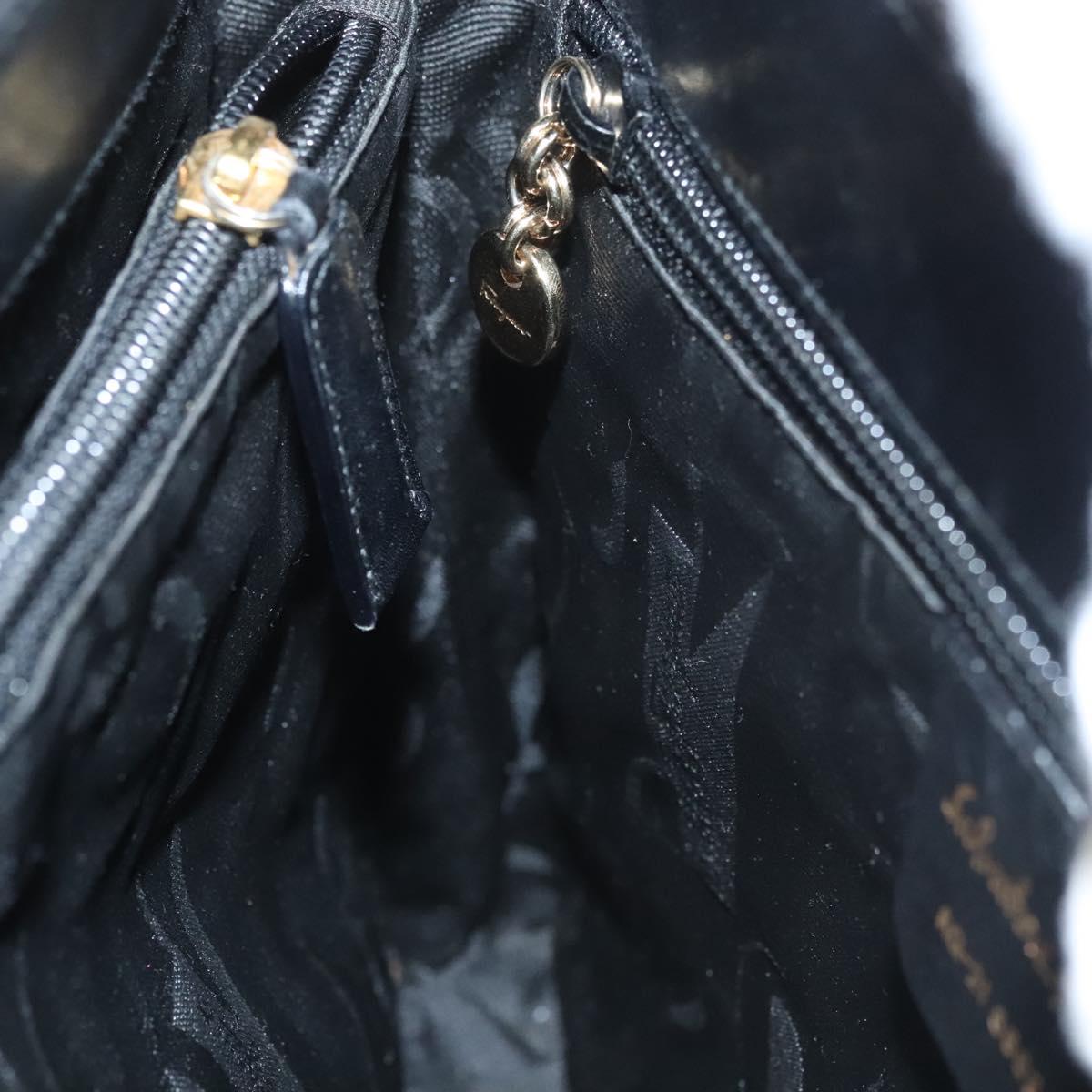 Salvatore Ferragamo Gancini Shoulder Bag Leather Black Gold Auth yk18162