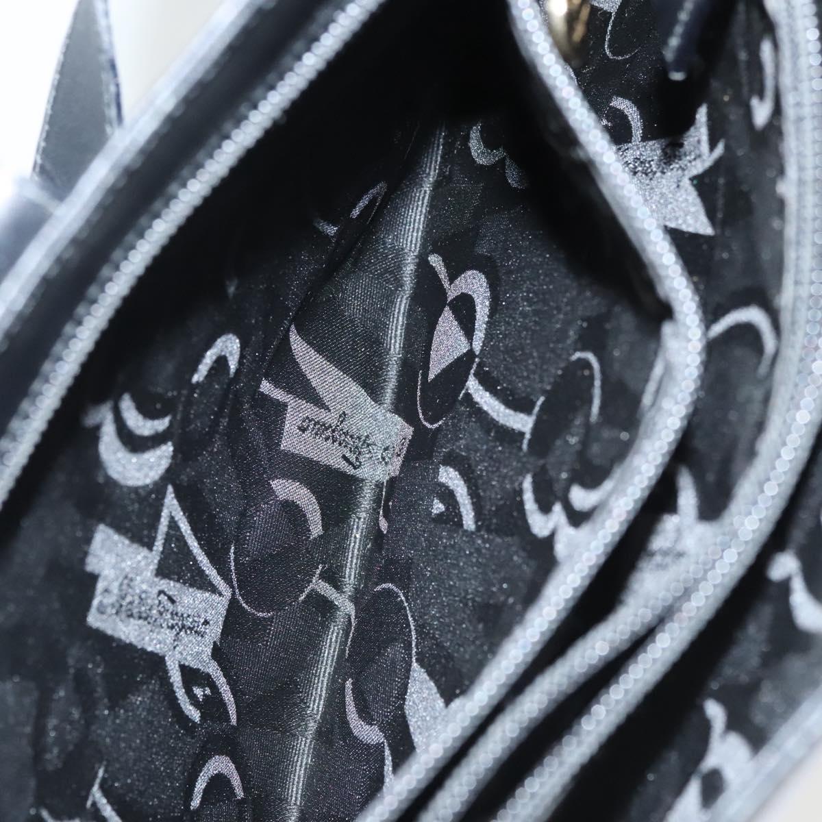 Salvatore Ferragamo Gancini Shoulder Bag Leather Black Gold Auth yk18162