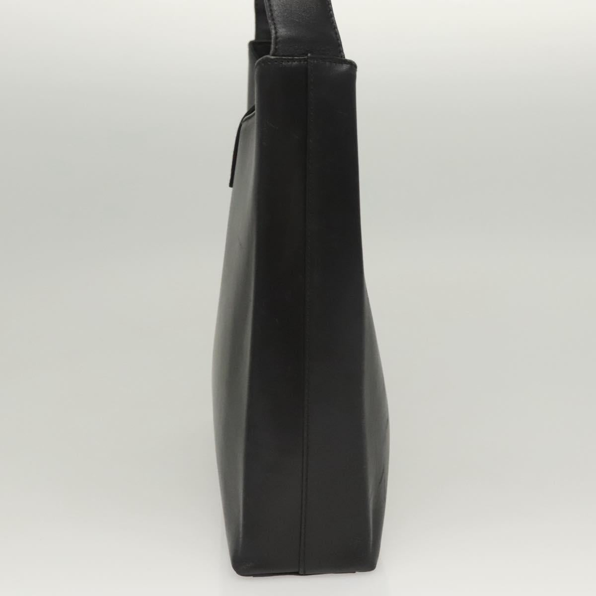 Salvatore Ferragamo Gancini Shoulder Bag Leather Black Gold Auth yk18162