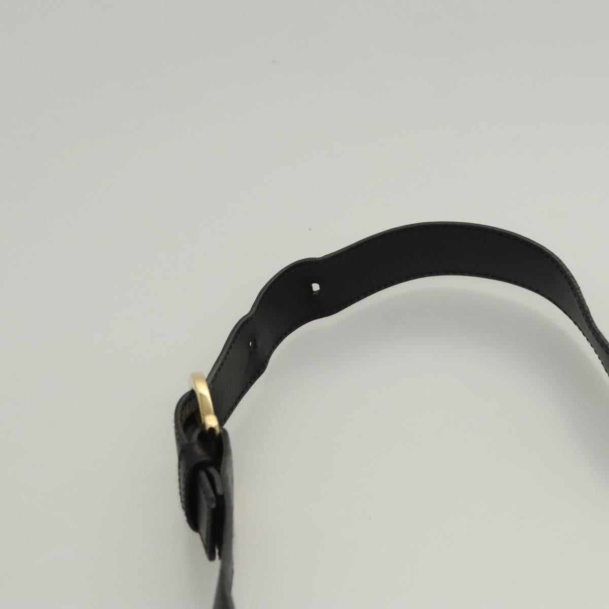 Salvatore Ferragamo Gancini Shoulder Bag Leather Black Gold Auth yk18162