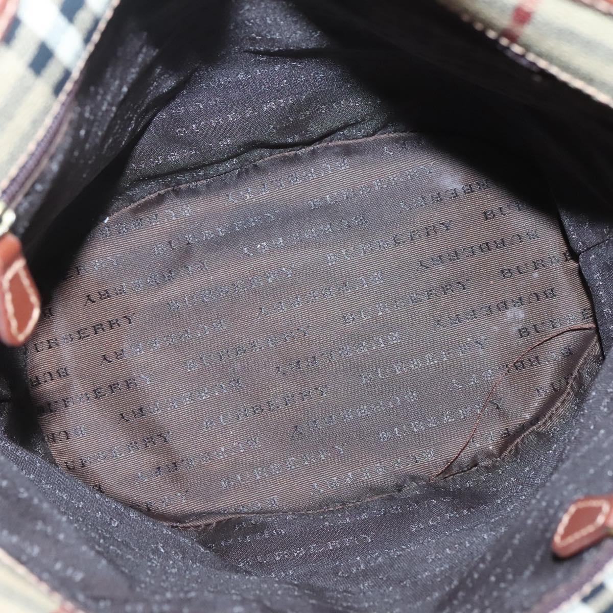 BURBERRY Nova Check Shoulder Bag PVC Beige Gold Auth yk18181