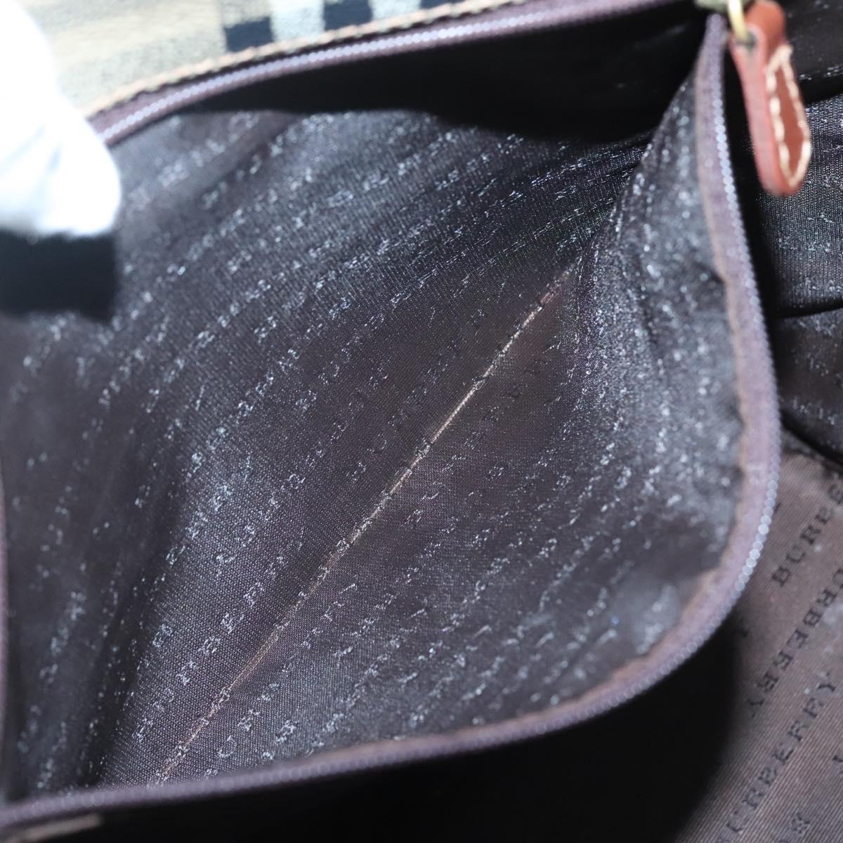 BURBERRY Nova Check Shoulder Bag PVC Beige Gold Auth yk18181