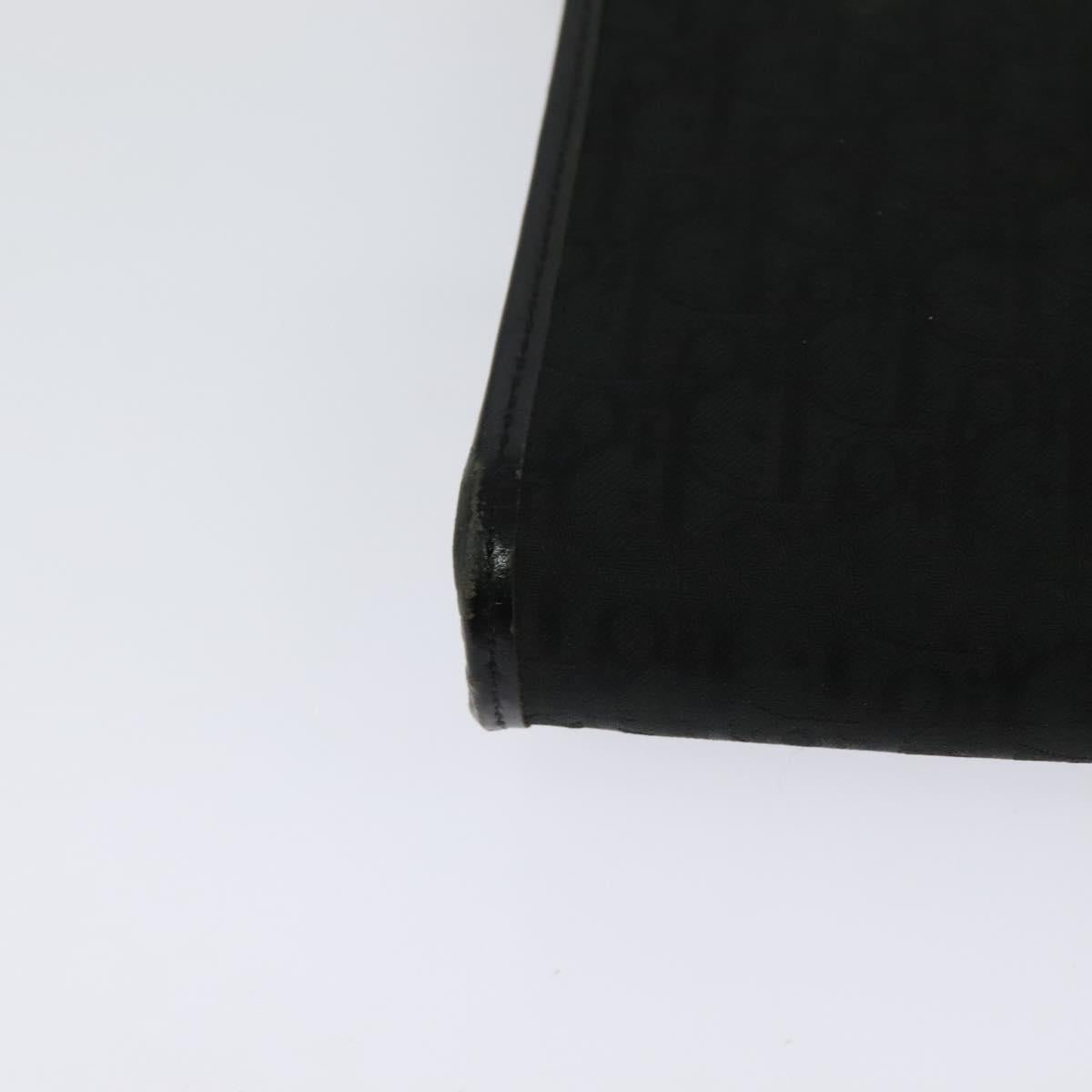 Christian Dior Trotter Canvas Chain Shoulder Bag Black Gold Auth yk18198