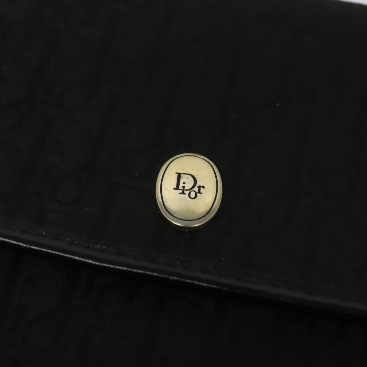 Christian Dior Trotter Canvas Chain Shoulder Bag Black Gold Auth yk18198