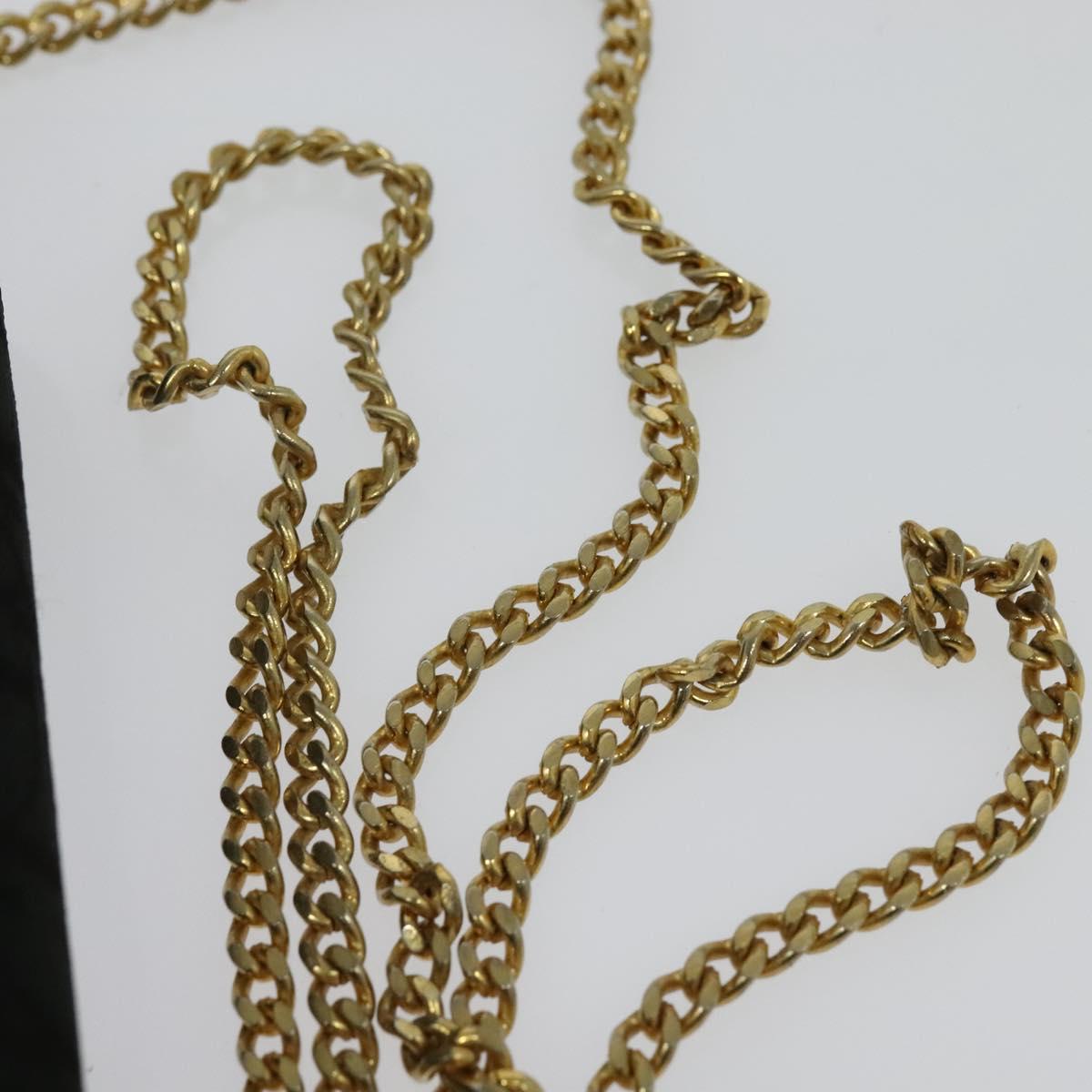 Christian Dior Trotter Canvas Chain Shoulder Bag Black Gold Auth yk18198