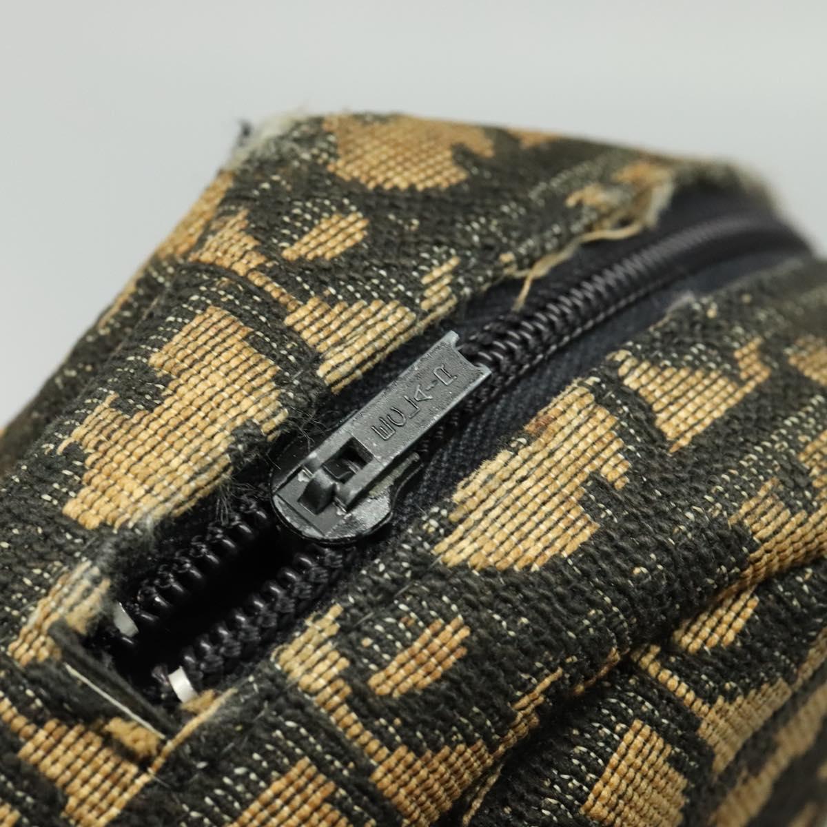 Christian Dior Trotter Canvas Shoulder Bag Navy Gold Auth yk18199