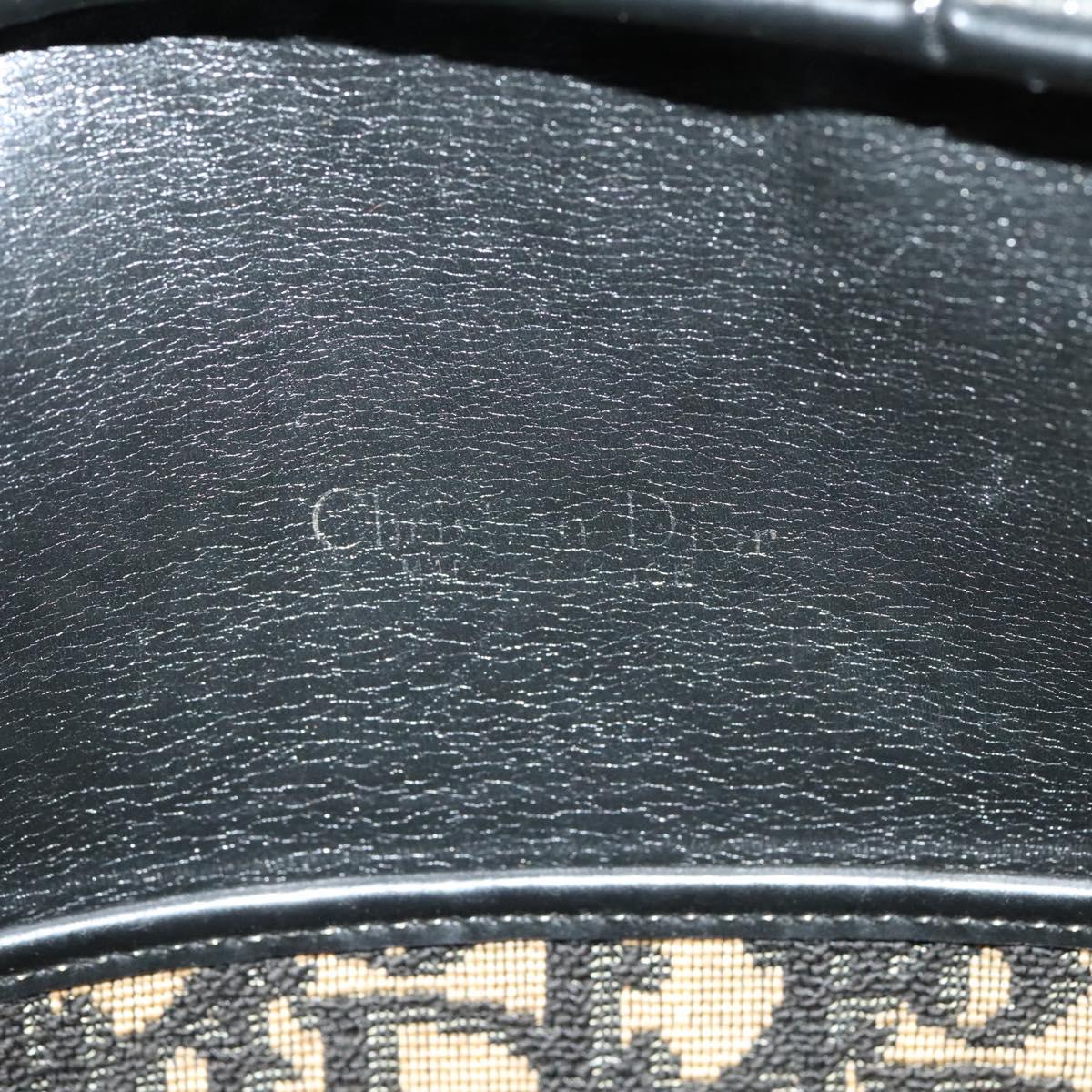 Christian Dior Trotter Canvas Shoulder Bag Navy Gold Auth yk18199