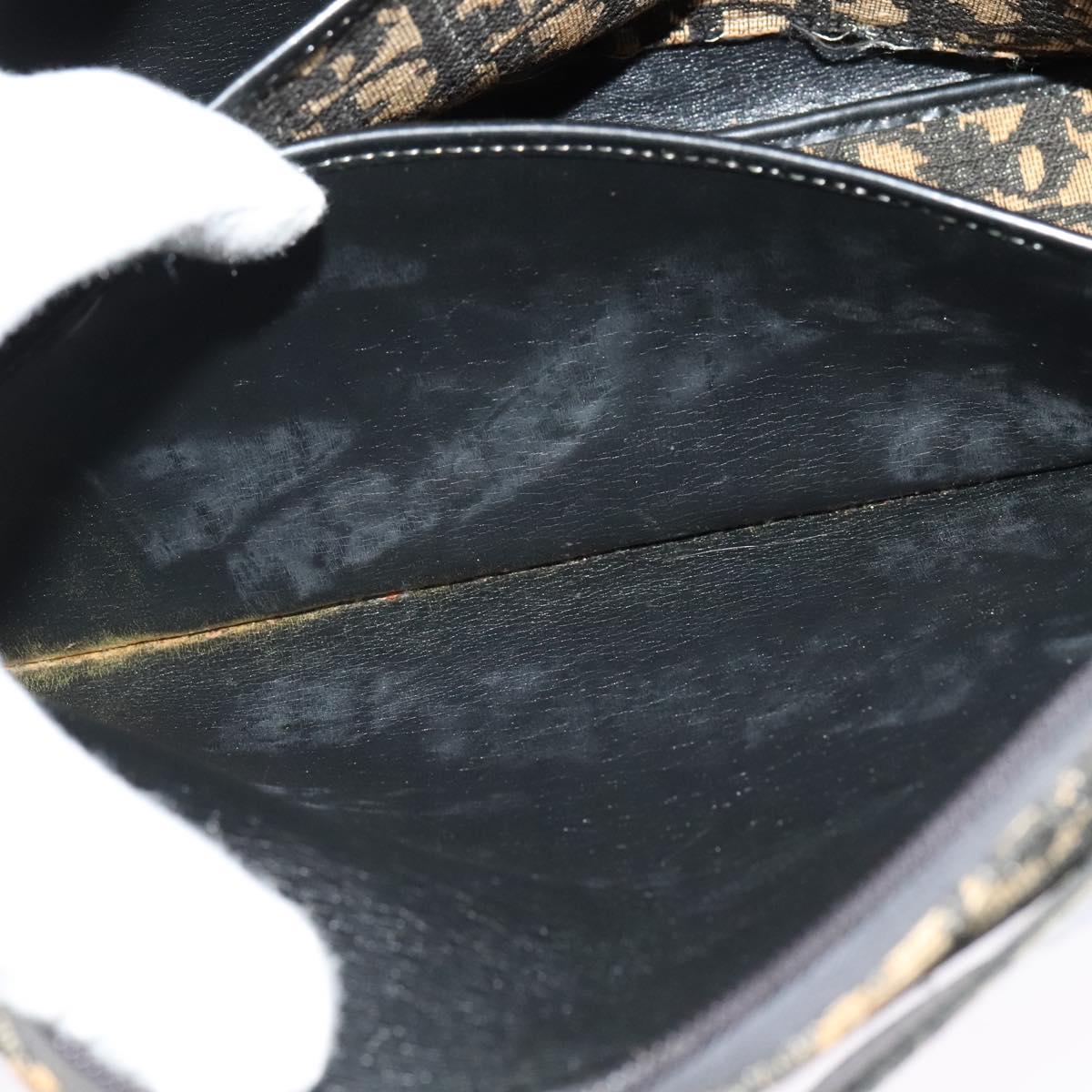 Christian Dior Trotter Canvas Shoulder Bag Navy Gold Auth yk18199