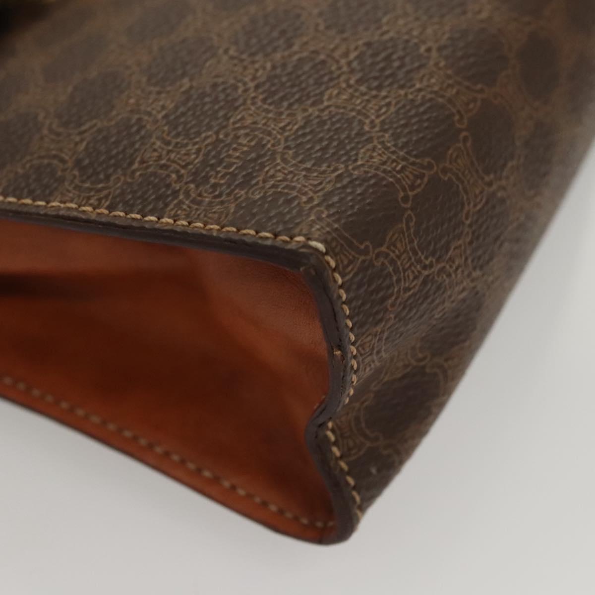 CELINE Macadam Canvas Mini Hand Bag PVC Leather 2way Brown Gold Auth yk18202