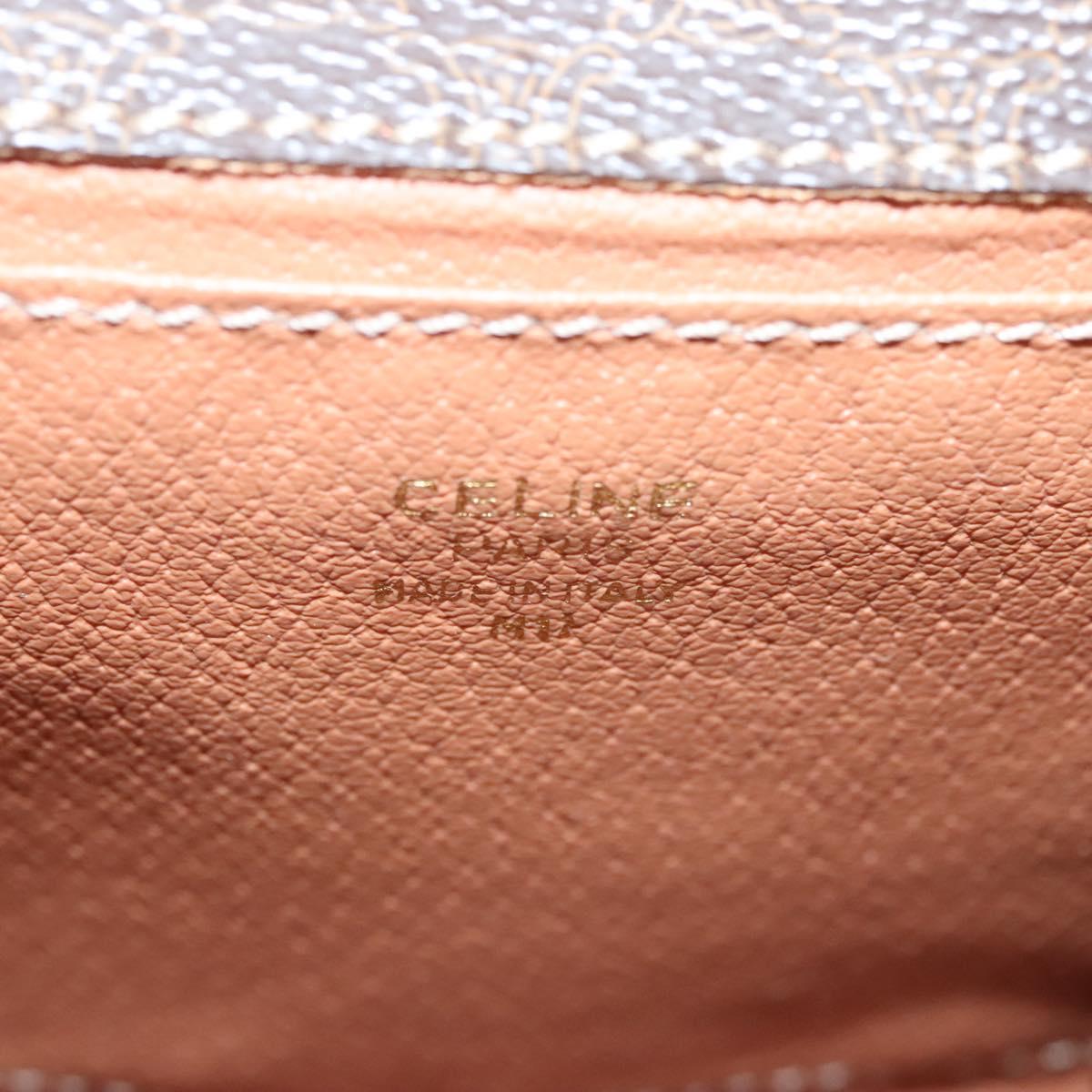 CELINE Macadam Canvas Mini Hand Bag PVC Leather 2way Brown Gold Auth yk18202