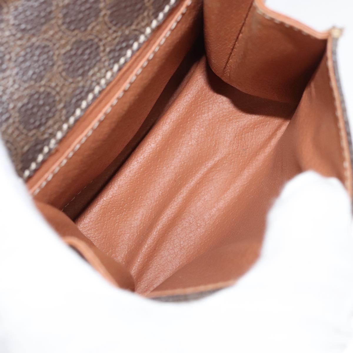 CELINE Macadam Canvas Mini Hand Bag PVC Leather 2way Brown Gold Auth yk18202