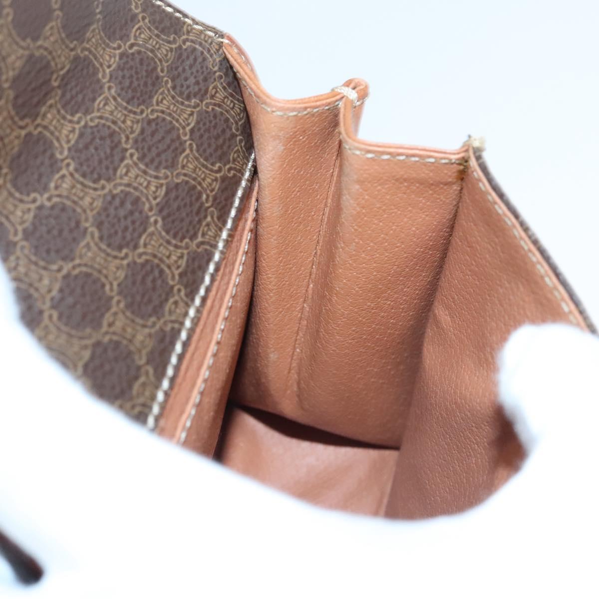 CELINE Macadam Canvas Mini Hand Bag PVC Leather 2way Brown Gold Auth yk18202