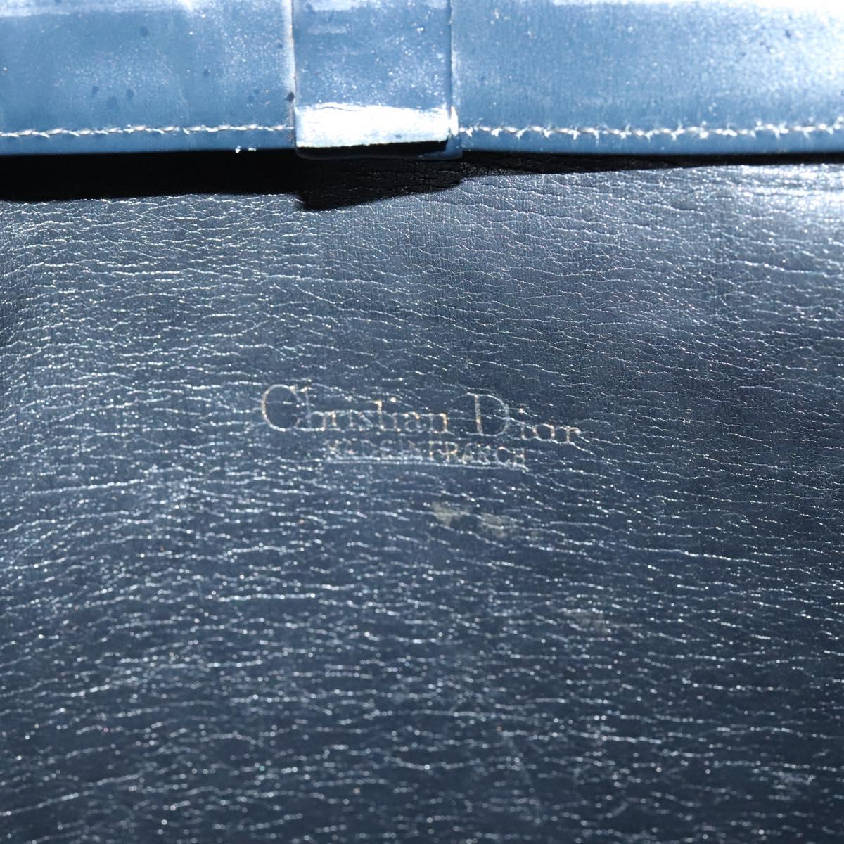 Christian Dior Trotter Canvas Shoulder Bag Navy Gold Auth yk18204