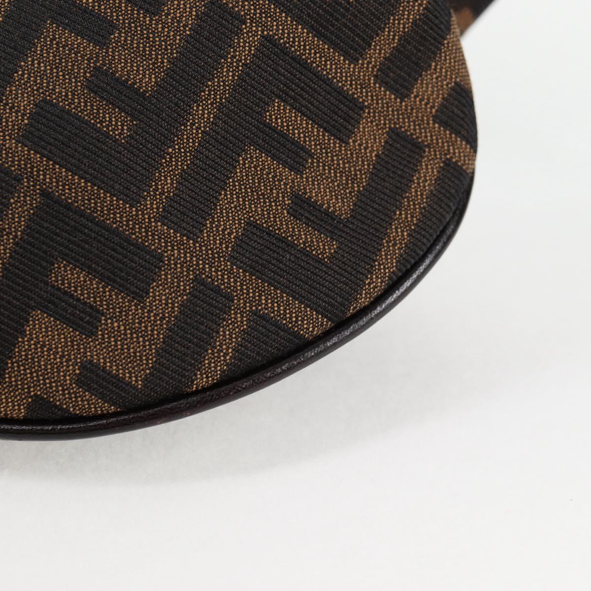 FENDI Zucca Canvas Shoulder Bag Brown Black 8BR128 Auth yk18251V