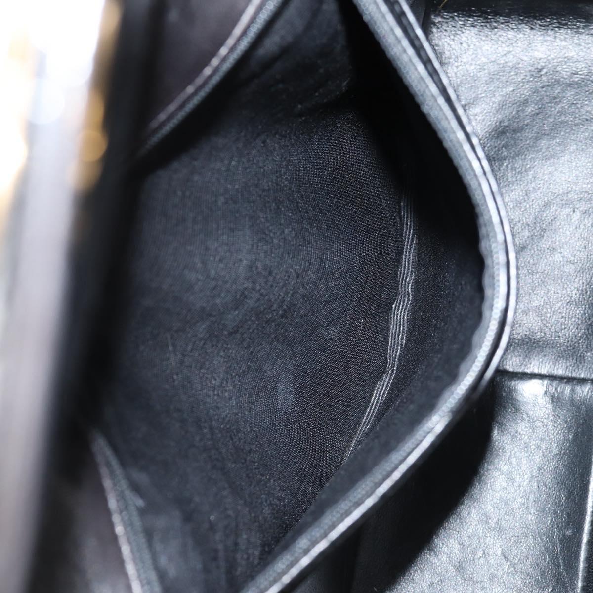 CHANEL Matelasse Chain Shoulder Bag Patent leather Black Gold CC Auth yk18276