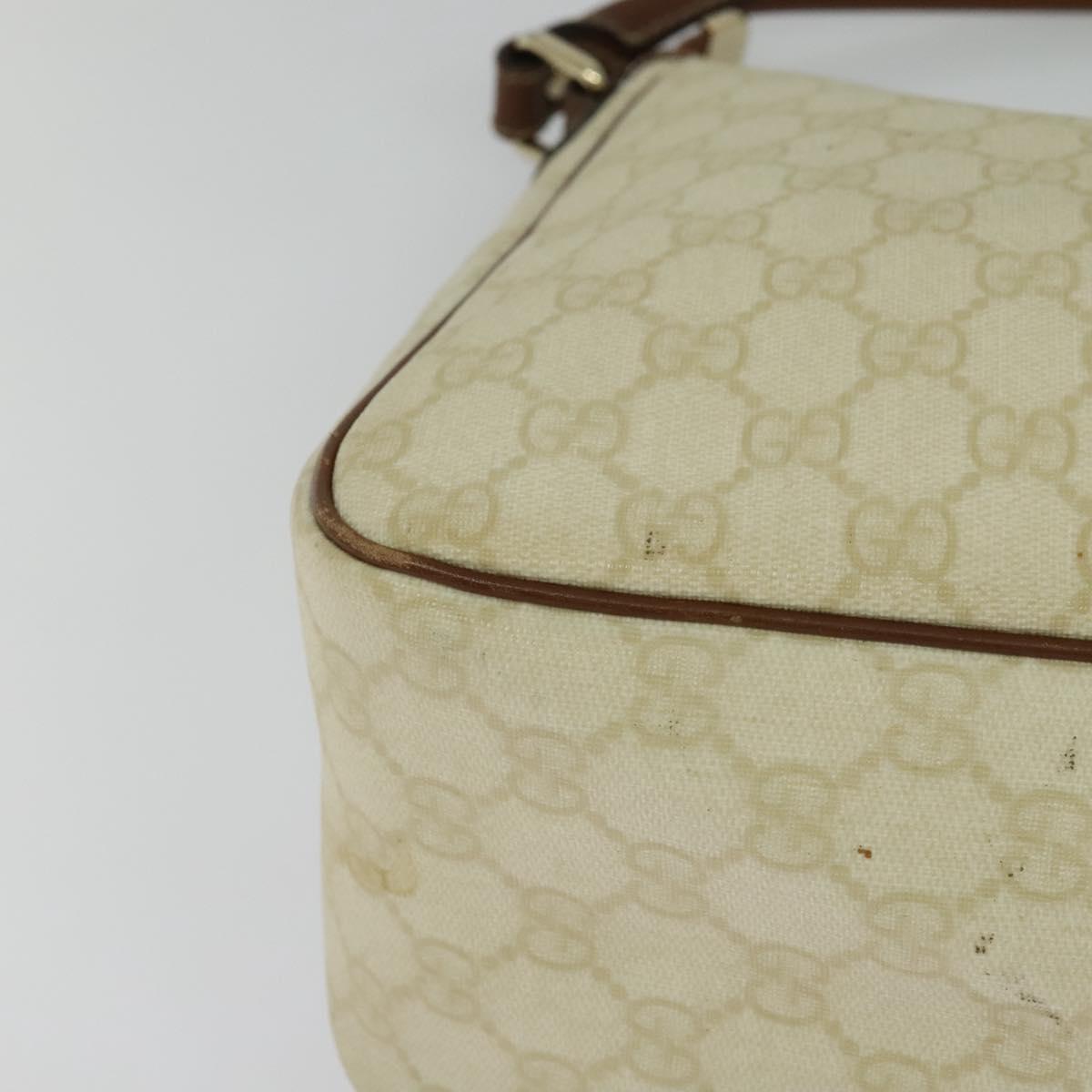 GUCCI GG Supreme Shoulder Bag PVC White Gold 189898 Auth yk18307