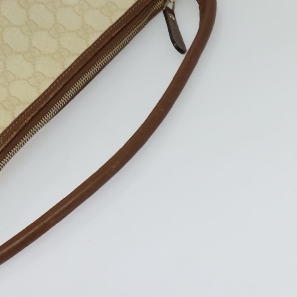GUCCI GG Supreme Shoulder Bag PVC White Gold 189898 Auth yk18307