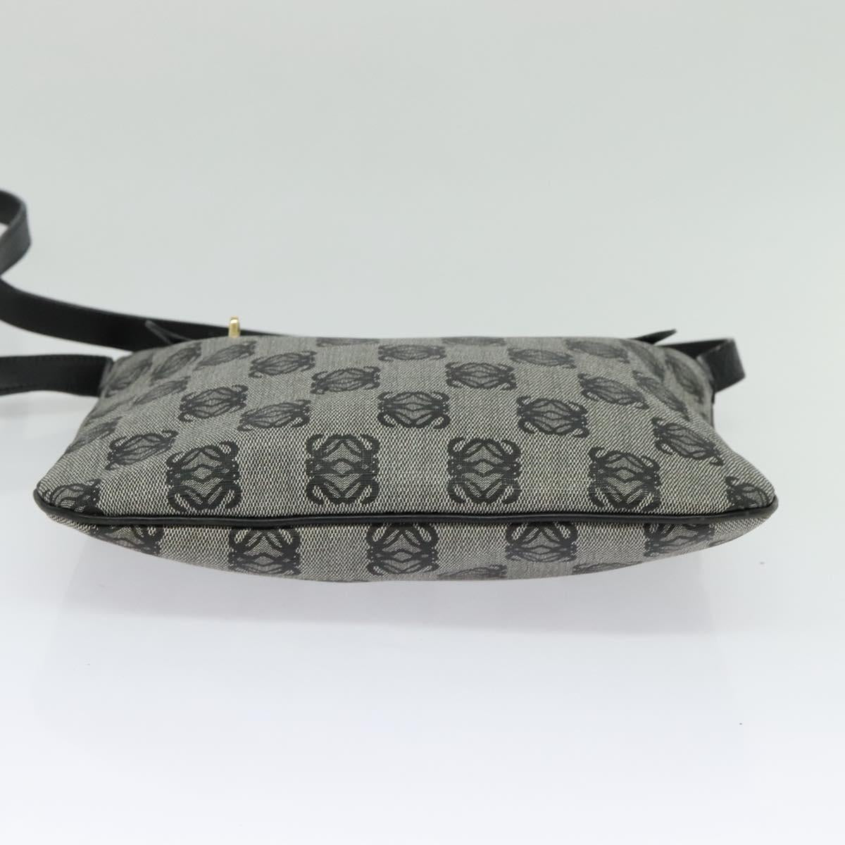 LOEWE anagram Shoulder Bag PVC Gray Gold Auth yk18308