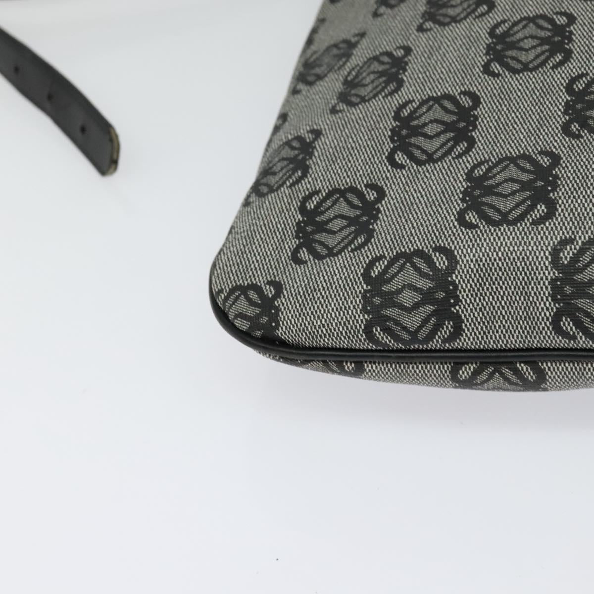 LOEWE anagram Shoulder Bag PVC Gray Gold Auth yk18308