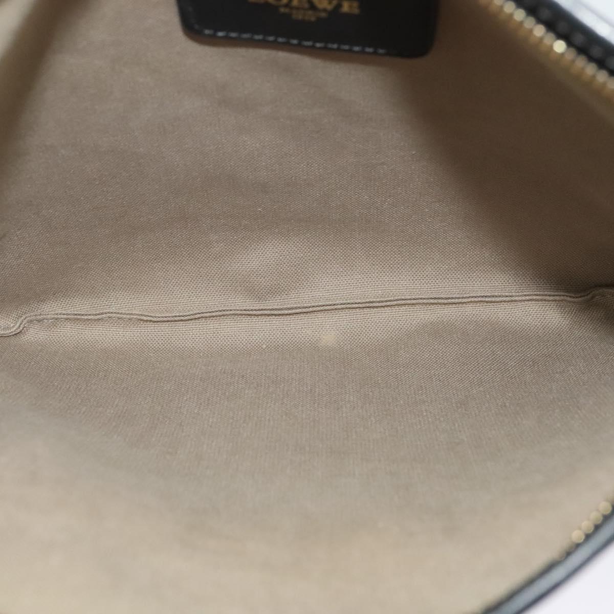 LOEWE anagram Shoulder Bag PVC Gray Gold Auth yk18308