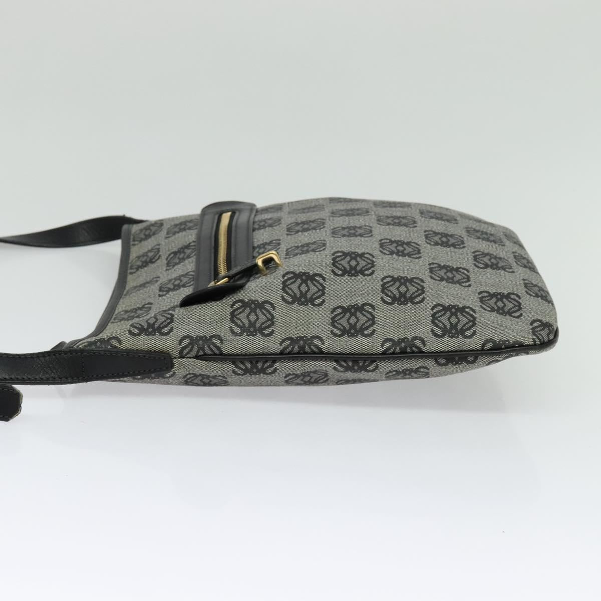 LOEWE anagram Shoulder Bag PVC Gray Gold Auth yk18308