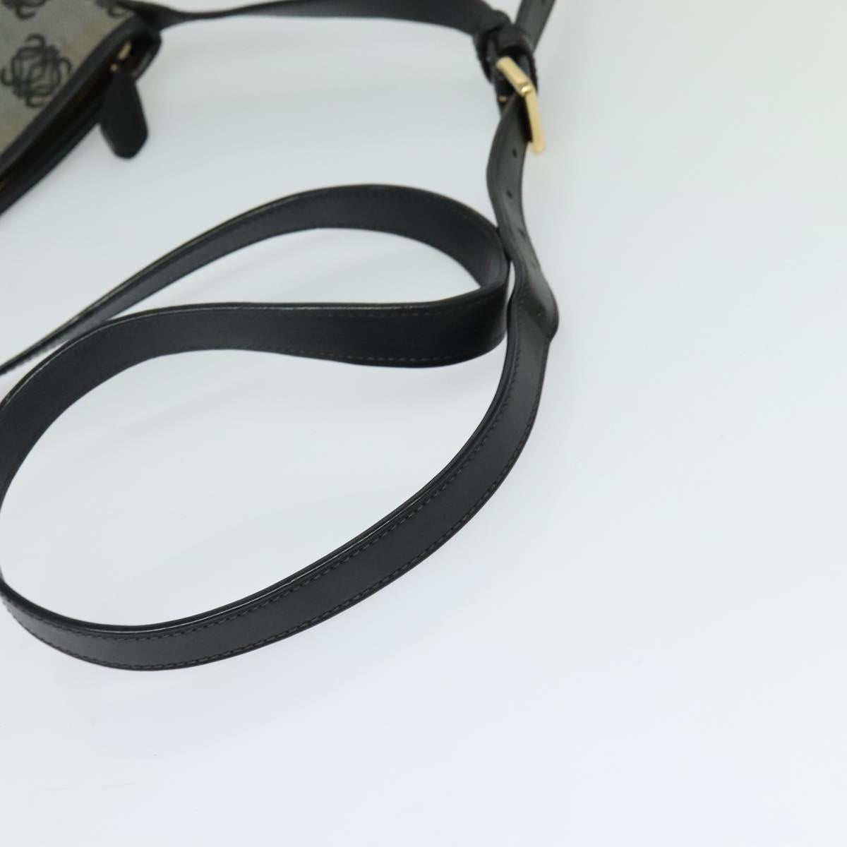 LOEWE anagram Shoulder Bag PVC Gray Gold Auth yk18308