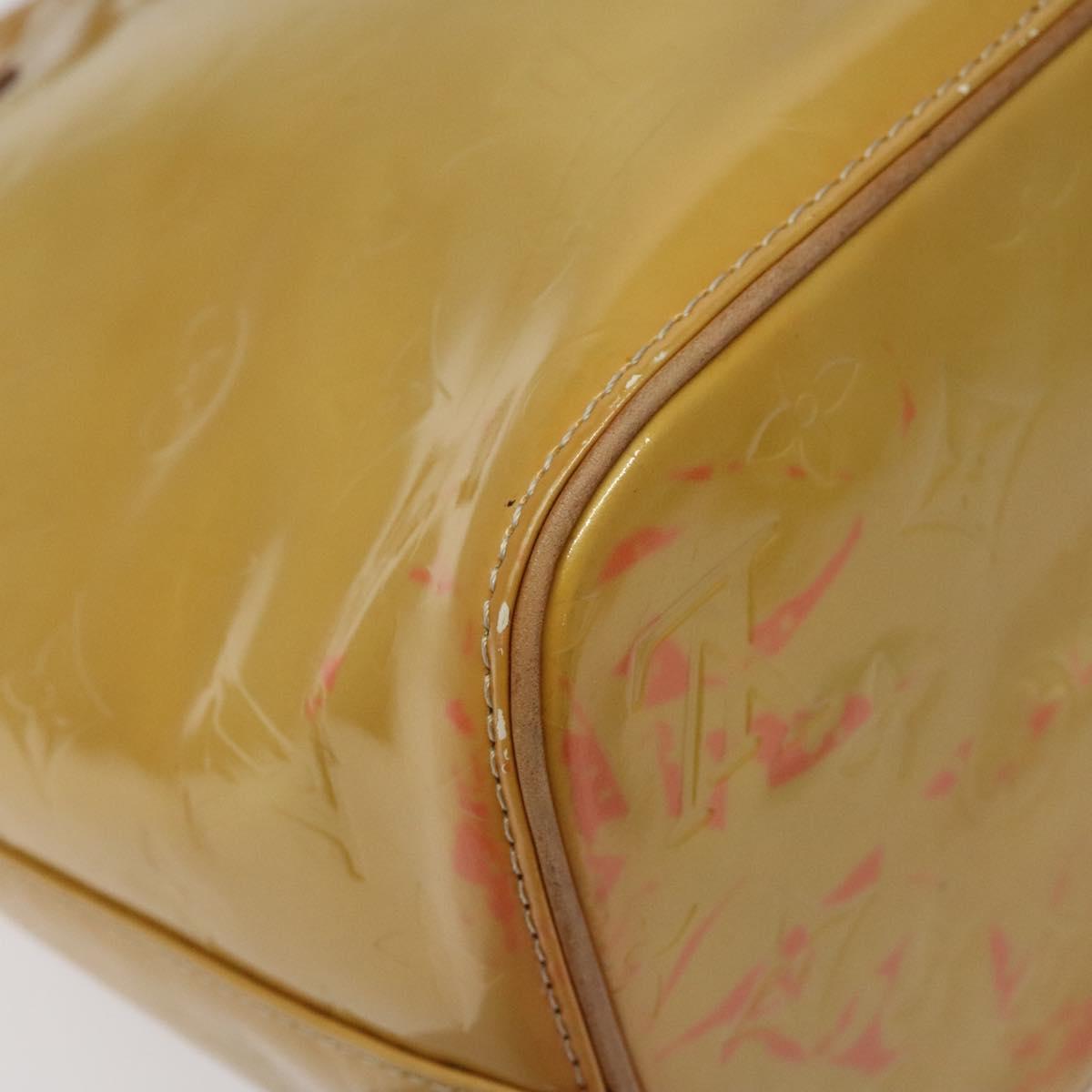 LOUIS VUITTON Monogram Vernis Houston Hand Bag Beige M91004 LV Auth yk18346