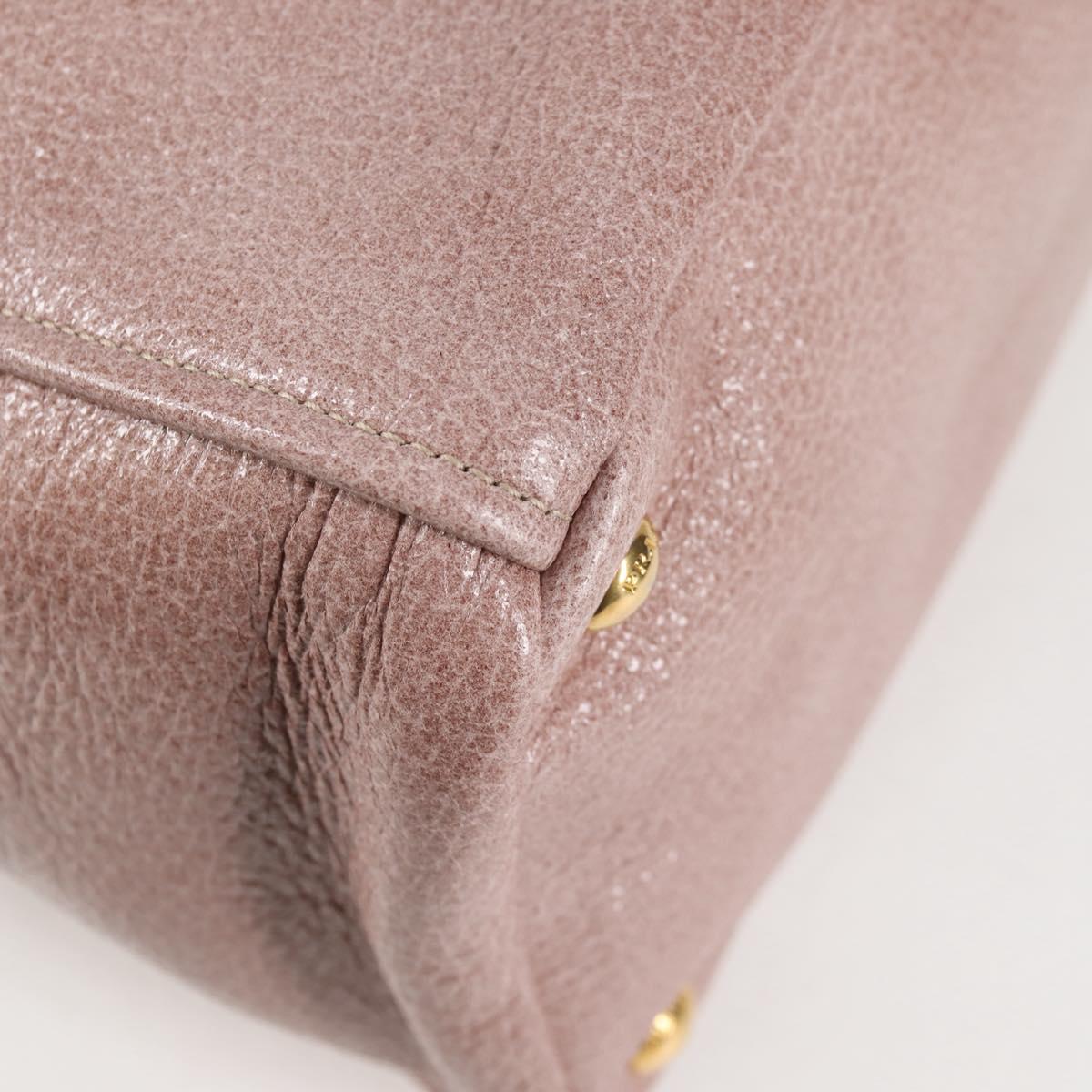 PRADA Hand Bag Leather 2way Pink Gold Auth yk18353M