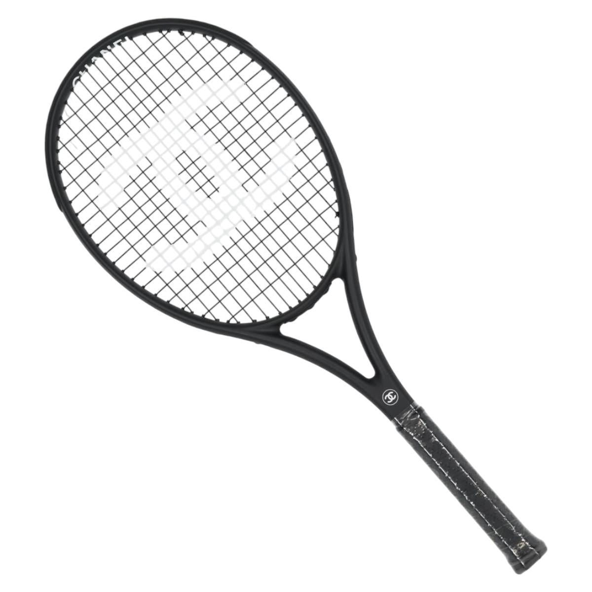 CHANEL Tennis Racket Case Set COCO Mark plastic Black White CC Auth yk18381V