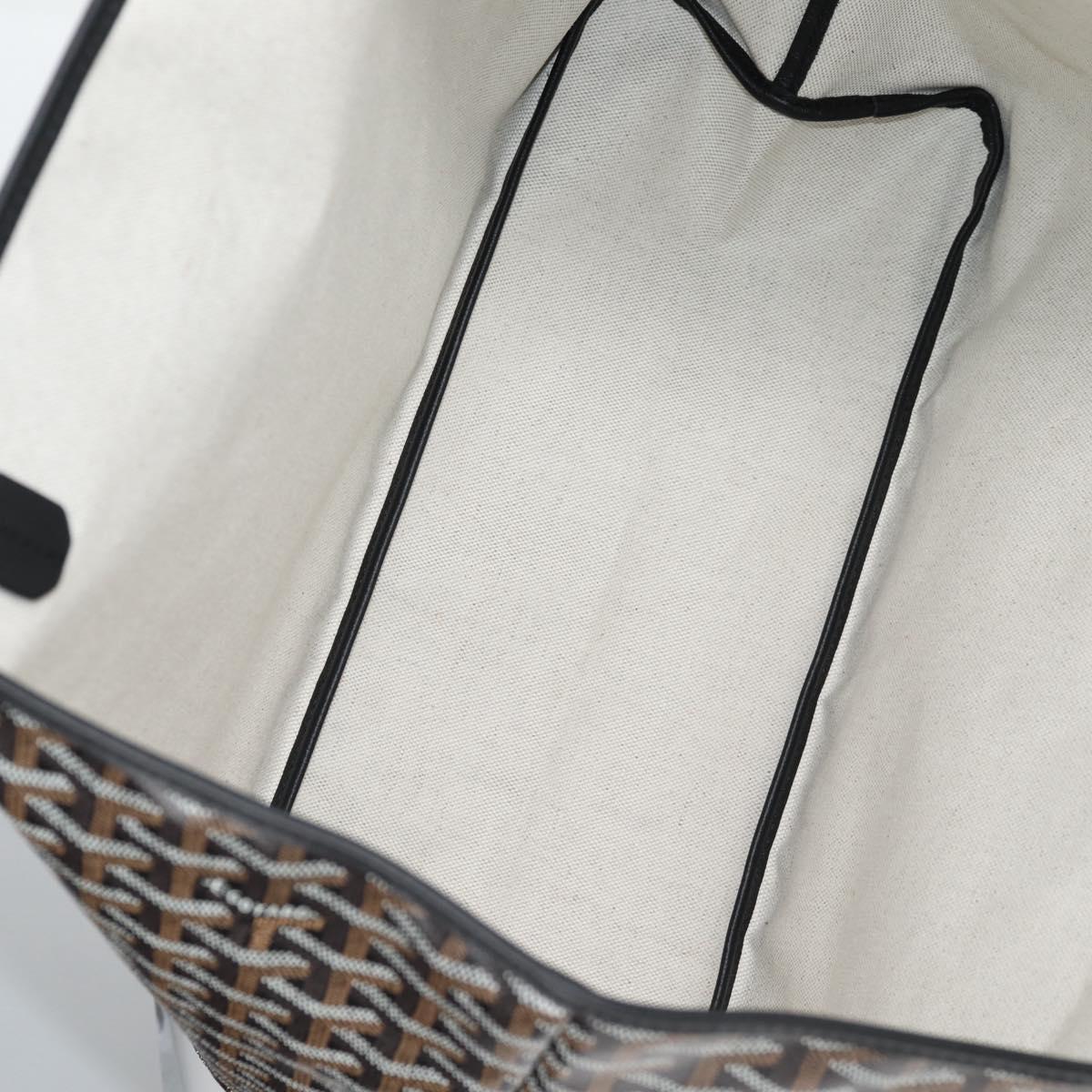 GOYARD Herringbone Saint Louis PM Tote Bag PVC Leather Black Auth yk18382SM