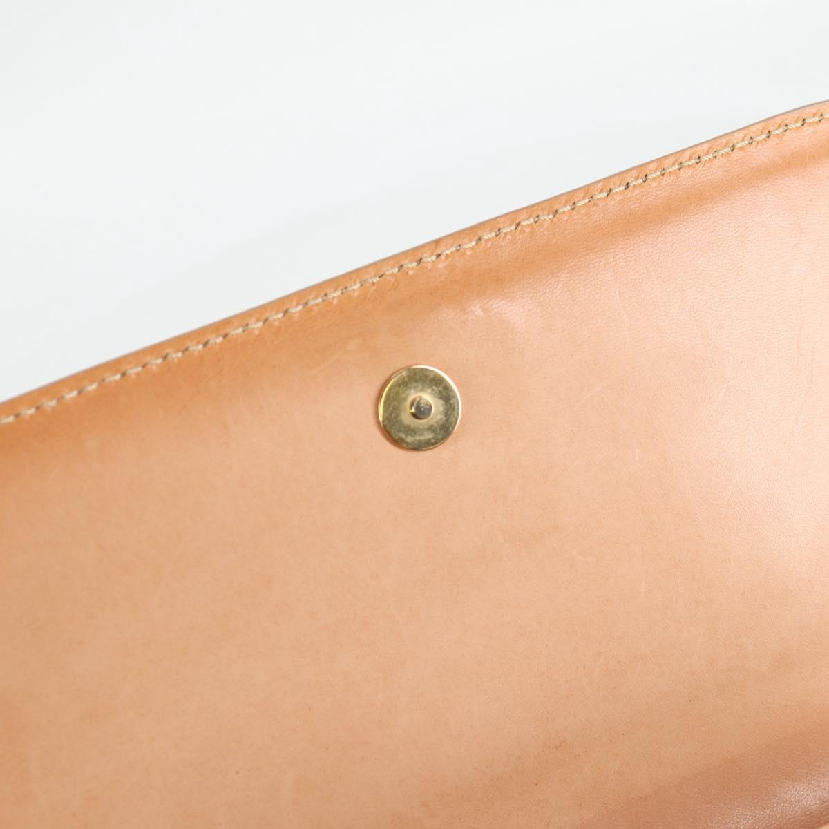 CELINE C Macadam Canvas Accessory Pouch Beige Gold Auth yk18393V